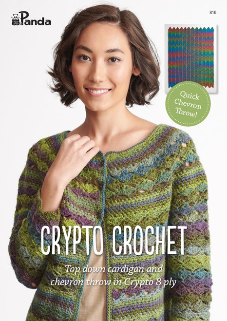 816 Crypto Crochet Cardigan S to XXL and Throw