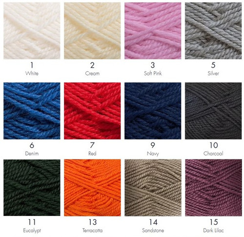 Red Hut 8ply / DK - 50 gram / 100metres - 100% Pure NZ Wool - shades 1 to 15 Red Hut 8ply / DK - 50 gram / 100metres - 100% Pure NZ Wool - shades 1 to 15