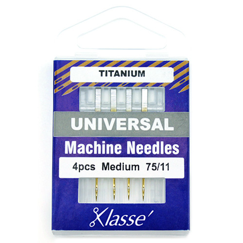 Klasse Machine Needles; Universal Titanium - 4 needles 75/11 size