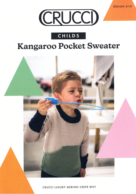 2110 Childs Kangaroo Pocket Sweater in 8ply ages 2 to 10 years