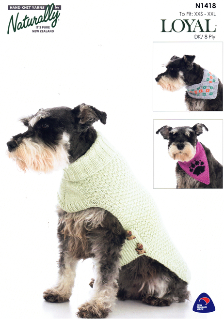 N1418 Loyal Dog Jacket & Collars in 8ply sizes XXS to XXL