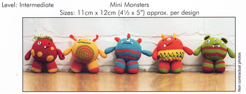 DMC crochet Amigurumi Mini Monsters with crochet tutorial instructions