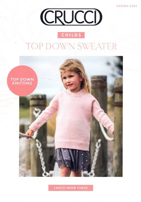 2202 Kids Sweater knitted  top-down on circular needles in 8ply ages 2 to 10 years