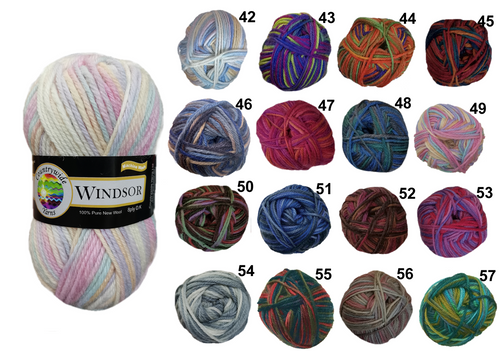 Countywide Windsor Print  Multi Colour 8ply 100% Wool 50gm / 100m