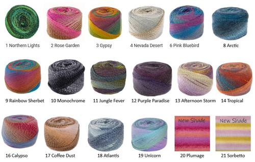 Panda Crypto 8ply Acrylic yarn cakes - 150 gram /375 metres - 18 shade colours Panda Crypto 8ply Acrylic yarn cakes - 150 gram /375 metres - 18 shade colours