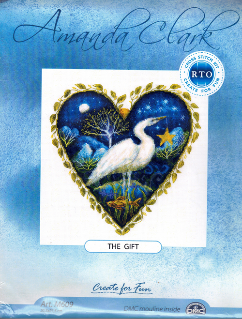 RTO Counted Cross-Stitch Kit - The Gift - Stork at Night - by Amanda Clark