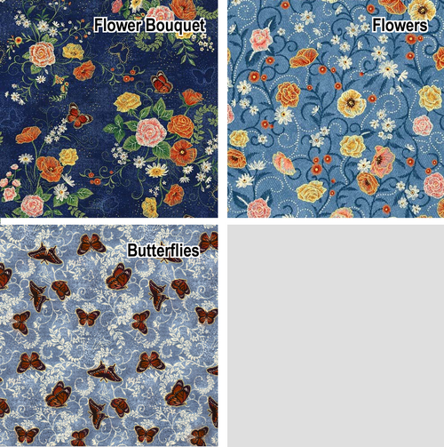 Denim Plus Flowers & Butterflies from Oasis Fabrics