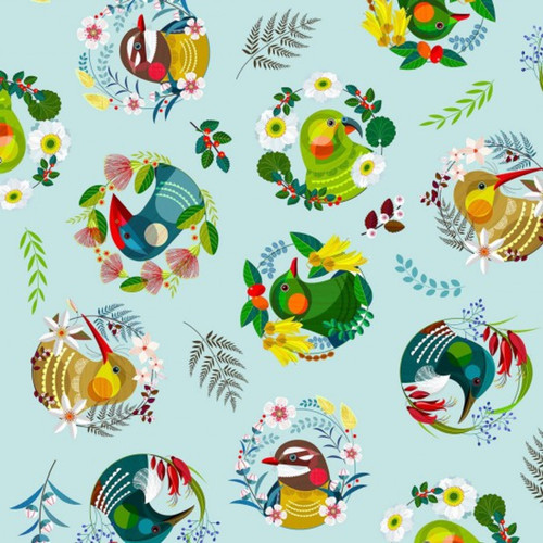Feathered Friends - Birds of NZ by Ellen Giggenbach - coordinating fabrics