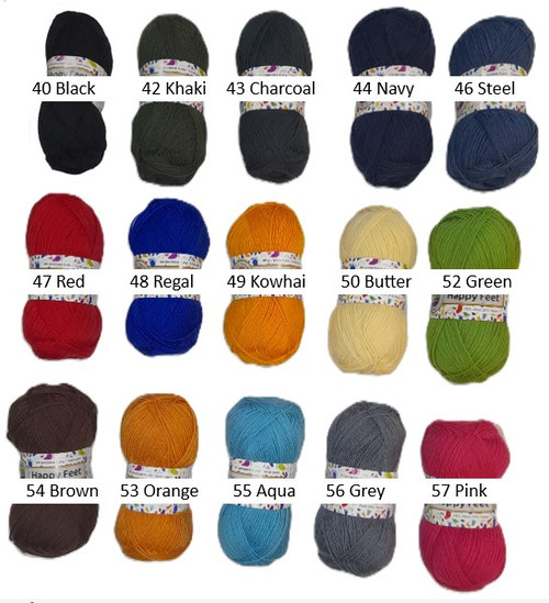 Happy Feet 4ply Wool Blend - Single Colour Sock Yarn - wool images - 50 grams / 215 metres