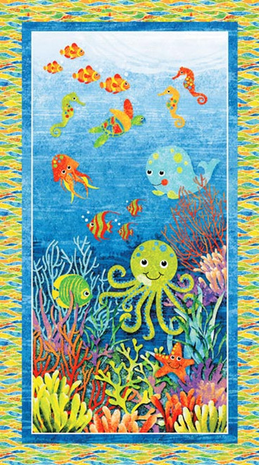 Undersea - 60cm x 112cm fabric Panel -  by Linda Ludovico