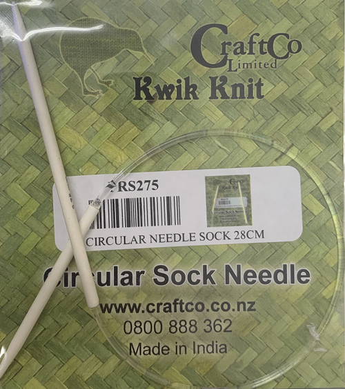 Circular Sock Knitting Needle - 28cm Length - Knit Sew Quilt NZ