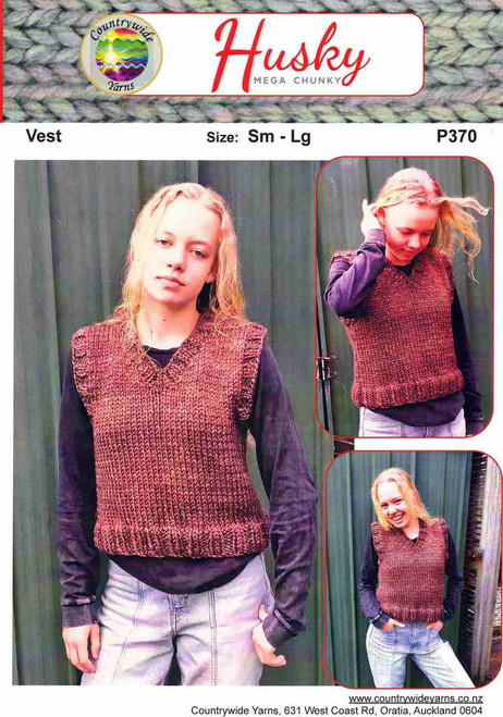 P370 Teens/Womens Vest in Husky Mega Chunky sizes S, M, L
