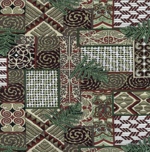 Kowhaiwhai weaving & carving image fabric