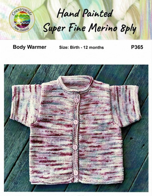 P365 Body Warmer in 8ply sizes 0 to 12 months - pattern