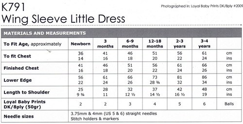 K791 Tunic Dress in Loyal Print DK/8ply  0 - 4 years sizes and needs