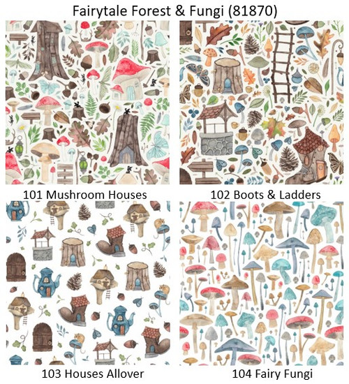 Fairytale Forest & Fungi quilting fabric - by Elena O'Neil for Nutex Fairytale Forest & Fungi quilting fabric - by Elena O'Neil for Nutex