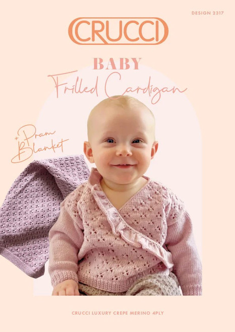 2317 Baby Wrap Cardigan & Pram Blanket knitting pattern in 4 ply - sizes 0 to 12 months (14" to 20")