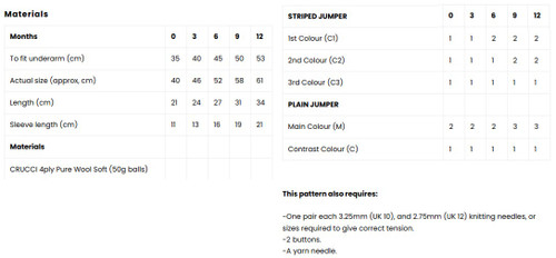 2320 Baby Rugby Jumper in team stripes or contrast collar in 4 ply - sizes 0 to 12 months (14" to 20")