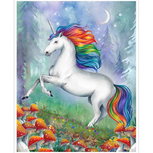 Enchanted Unicorns fabric panel - 86cm x 109cm (34" x 43") approx”