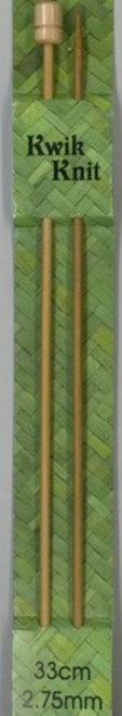 Knitting Needles Bamboo 33cm length - 2.75mm only available