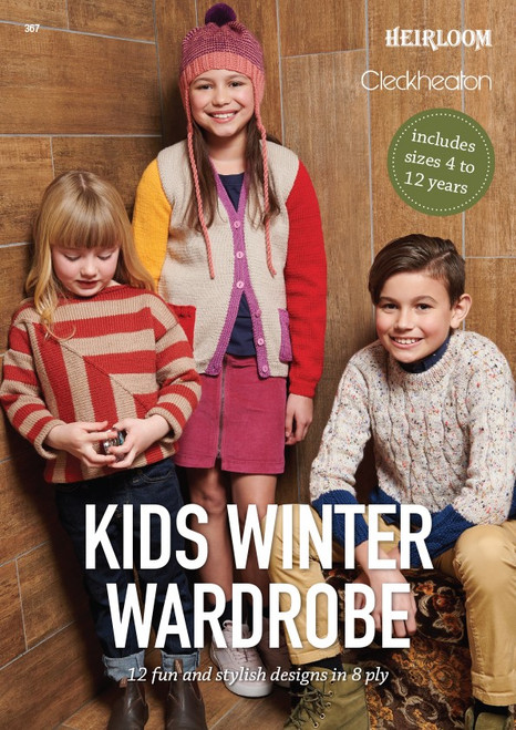 367 Kids Winter Wardrobe 12 designs in 8ply age 4 to 12