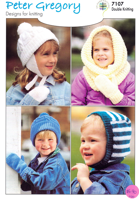 PG7107 Hats and Mittens in 8ply for 2-12 years