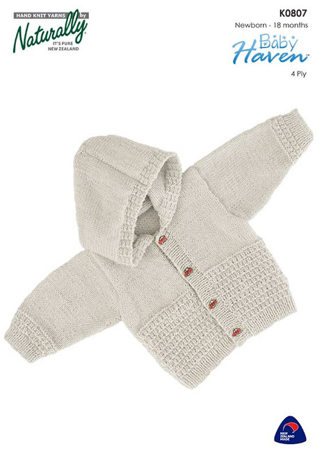 K0807 Haven 4ply Hooded Jacket 0 - 18 months