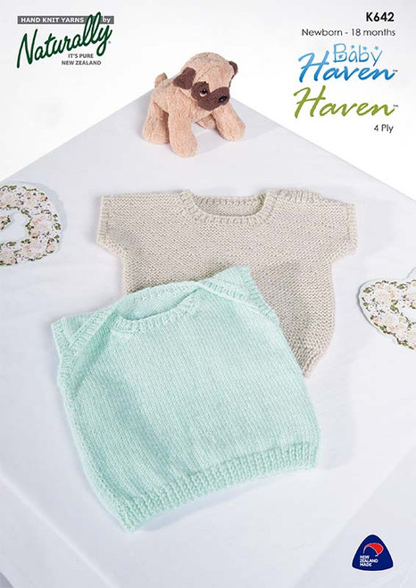 K642 Haven 4ply plunket & button neck singlets 0 - 18 months