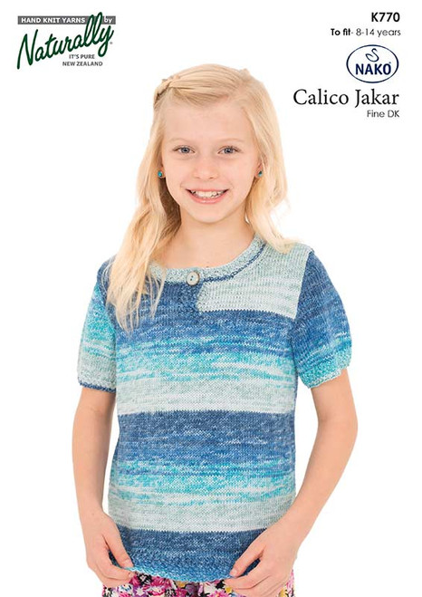 K770 Calico Cotton 8ply Short-sleeved top 8 - 14 years