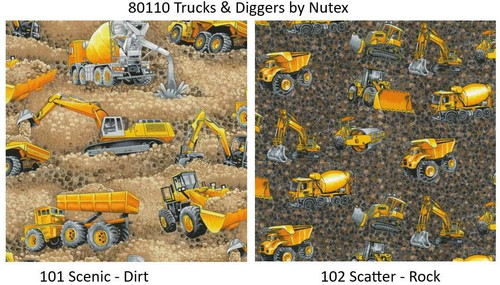 Trucks & Diggers - Earth Moving Machinery Equipment patchwork and quilting fabric