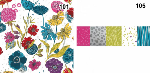 Summer Daze - Flowers & "wide-stripe"fabric