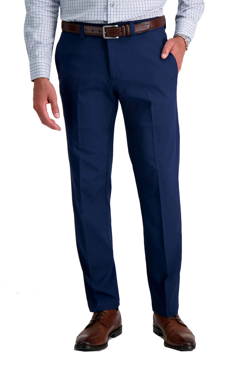 haggar 365 flex dress pant straight fit Haggar Cool Right Performance Flex Pants, Flat Front in Dark Navy