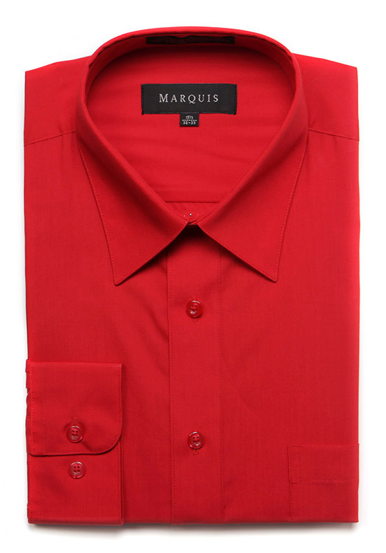 Marquis Men's Cotton Blend Dress Shirts - Regular Burgundy / 16.5-32/33 Marquis Men's Cotton Blend Dress Shirts - Regular Burgundy / 16.5-32/33