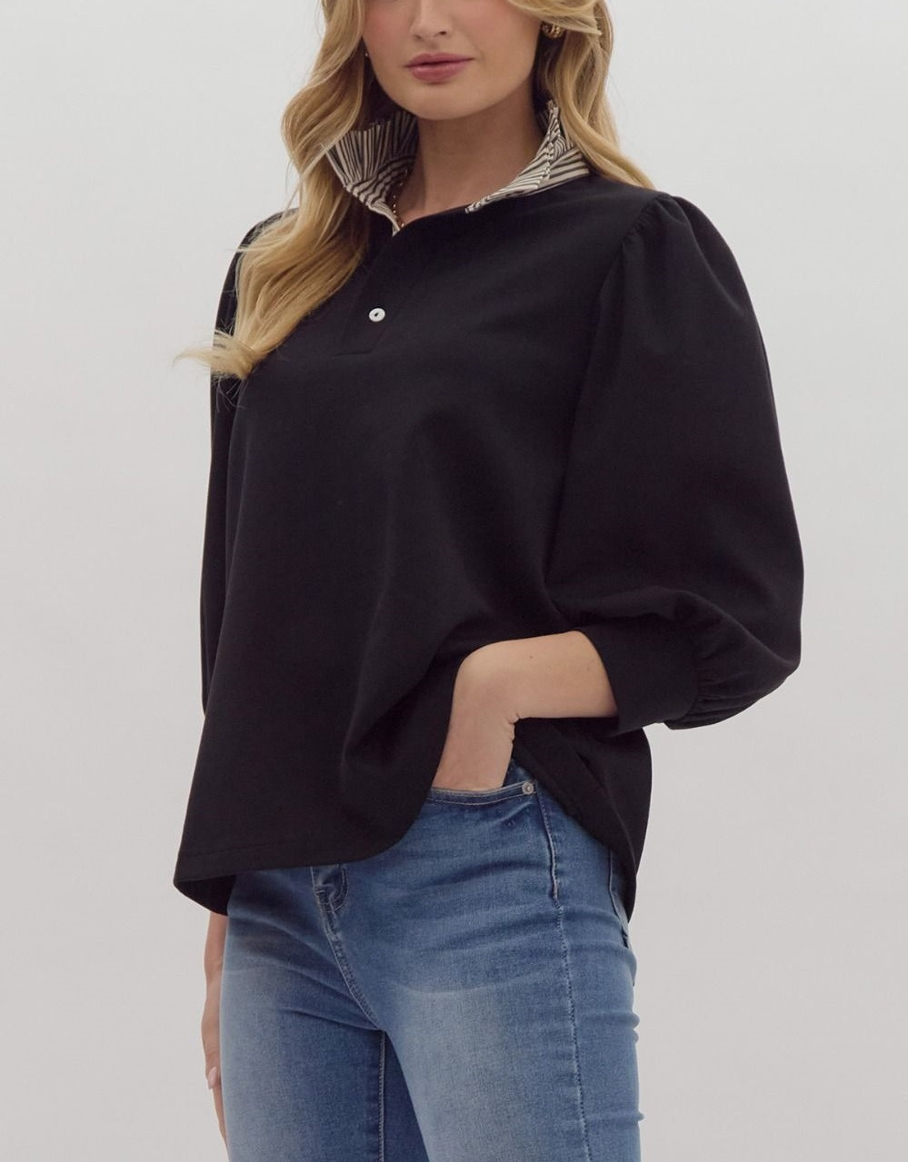 Ladies Entro ¾ Balloon Sleeve Popover - T25319