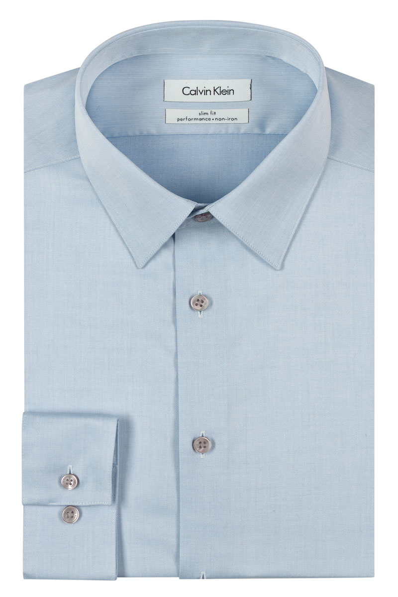 Calvin Klein Blue Steel Non-Iron Performance Slim Fit Dress Shirt Calvin Klein Blue Steel Non-Iron Performance Slim Fit Dress Shirt
