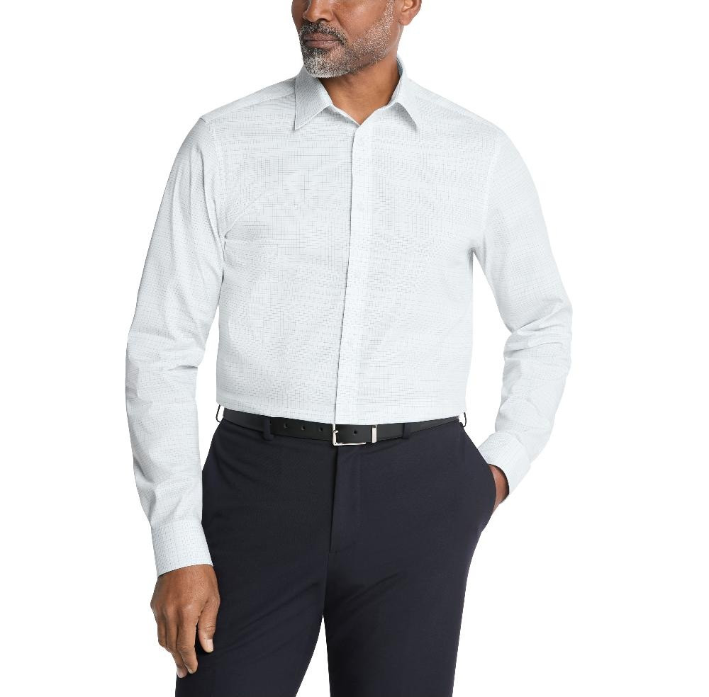Calvin Klein Men's Dress Shirt Non Iron Stretch Slim Fit Check