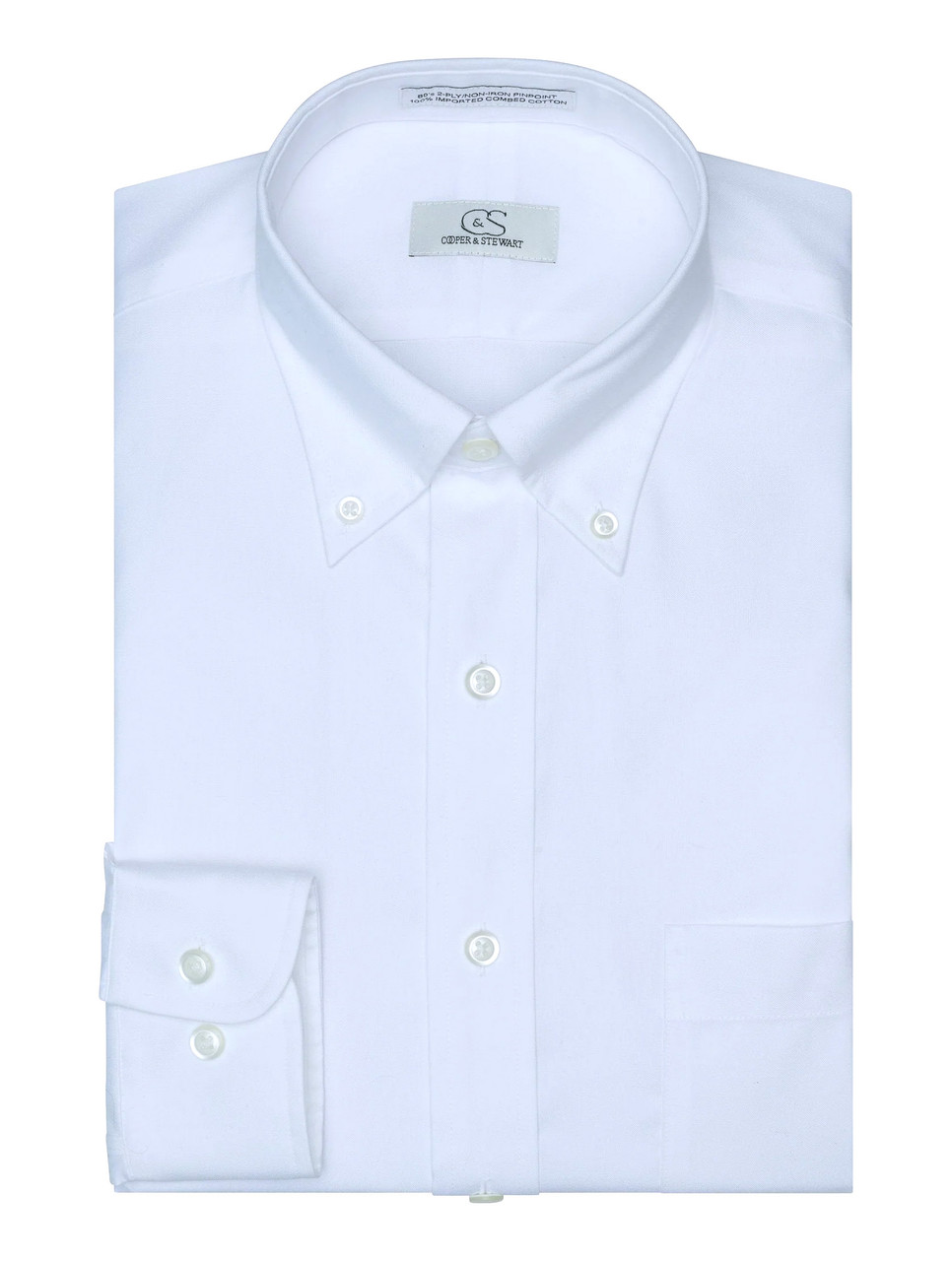 cooper & stewart dress shirts Cooper & Stewart White Dress Shirt Button Down Collar