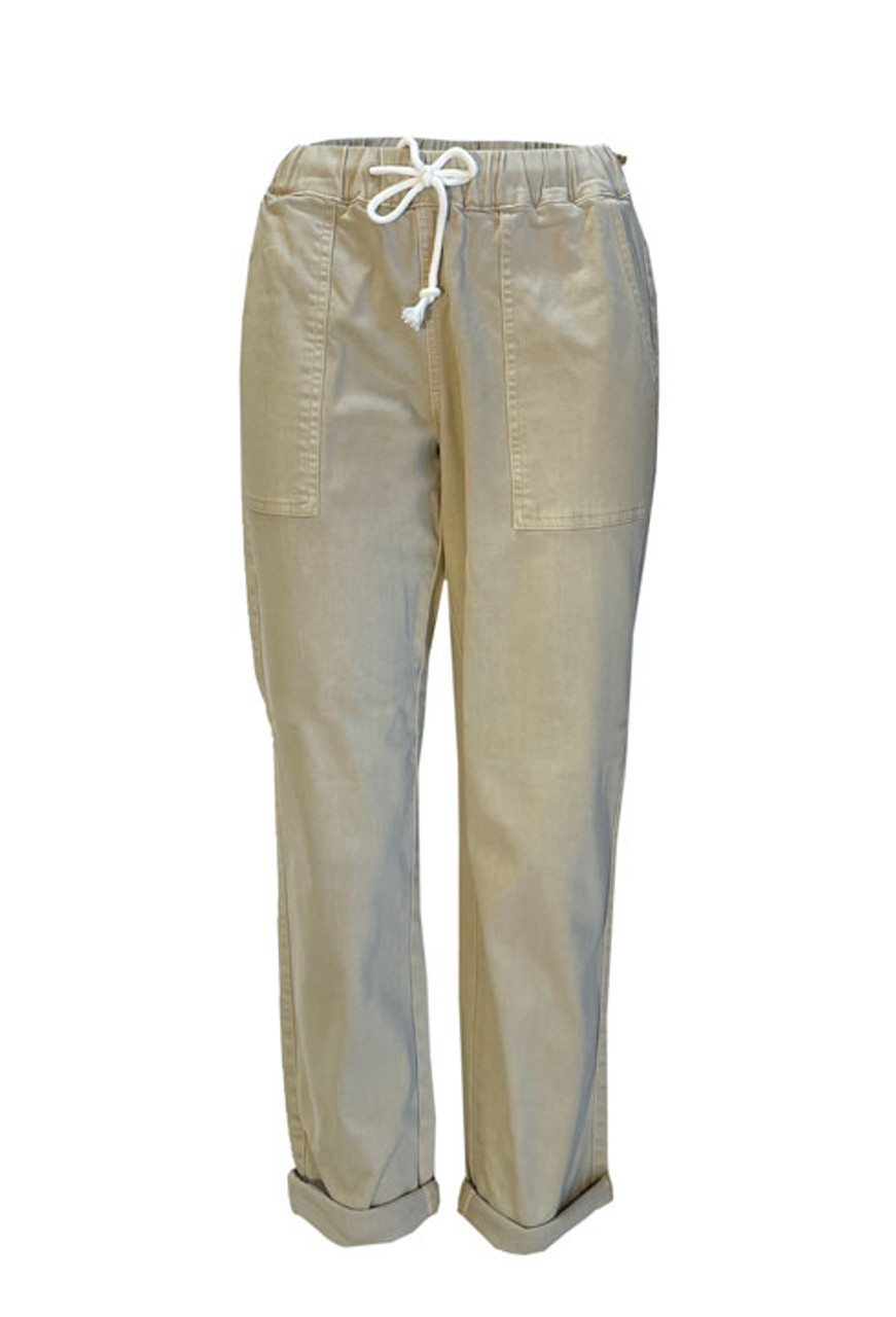 グランドY COTTON TWILL DRAWSTRING PANTS COTTON TWILL DRAWSTRING WIDE PANTS WITH ZIP SIDE POCKET