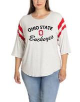 Ohio State Sabrina Striped Sleeve Top