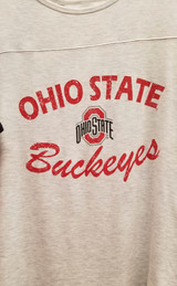 Ohio State Sabrina Striped Sleeve Top