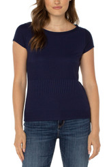Liverpool Boat Neck Ribbed Top