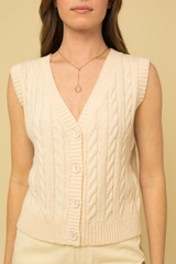 Vneck Cable Sweater Vest