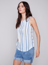 Charlie B Linen Button Tank