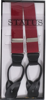 Status Leather Button End Suspenders