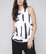 Charlie B Satin Abstract Top