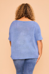 Cozy Co Knit Short Sleeve Boatneck Top