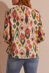 Tribal Flowy Swiss Dot Blouse