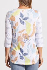 Tribal 3/4 Sleeve Mixed Print Top