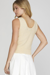 She + Sky Sleeveless Textured Sweater Top