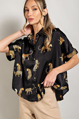 EE:Some Leopard Oversized Button Up